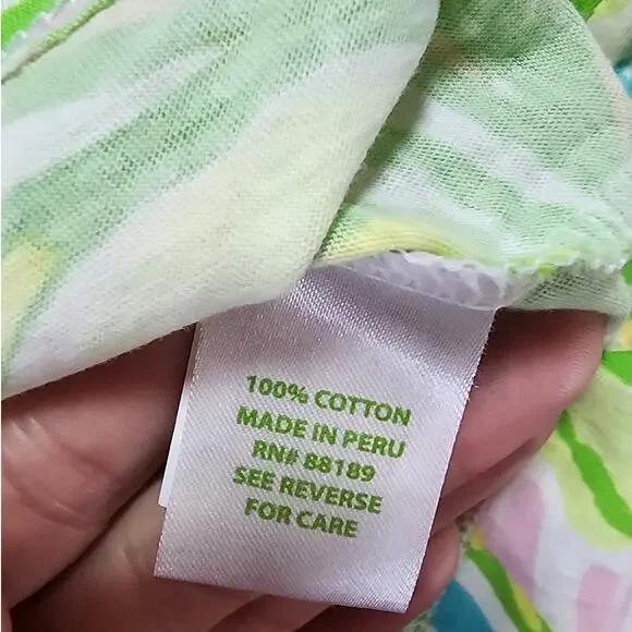 Lilly Pulitzer Girls L Swim Beach Hooded Cover Up Tropical Cotton - Picture 6 of 7